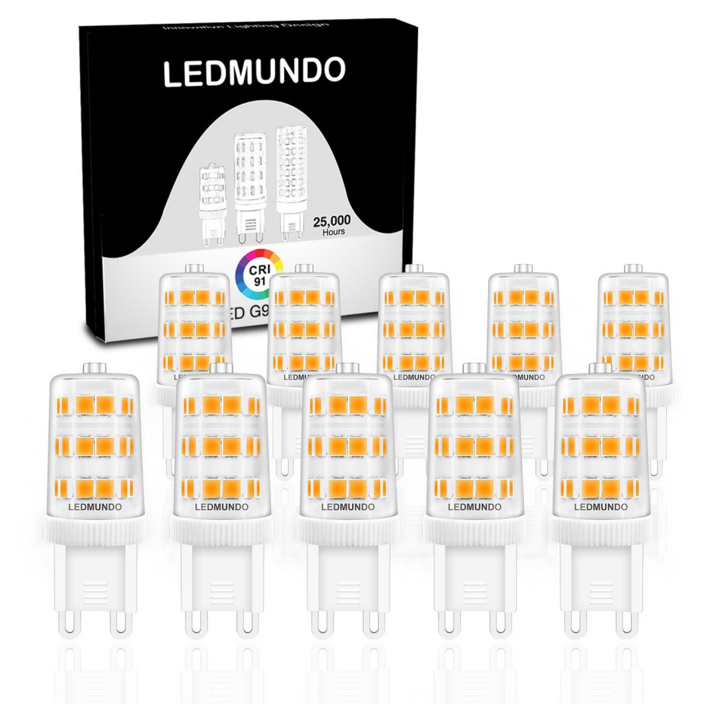 High CRI G9 LED Light Bulbs – Flicker-Free 10 Pack LEDMUNDO 360 Lumens ...