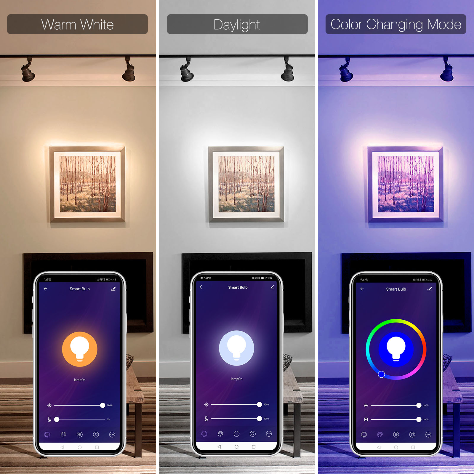 Smart GU10 LED Light Bulb, WiFi Bulb 38° Beam Angle,Track Light Bulb 5W ...